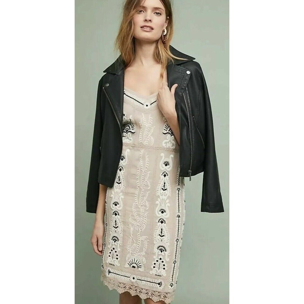 New size S Anthropologie Embroidered Slip Dress Maeve $178